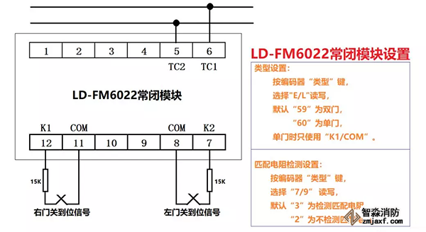常闭门模块LD-FM6022接线