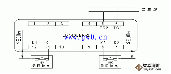 利达防火阀模块接线图