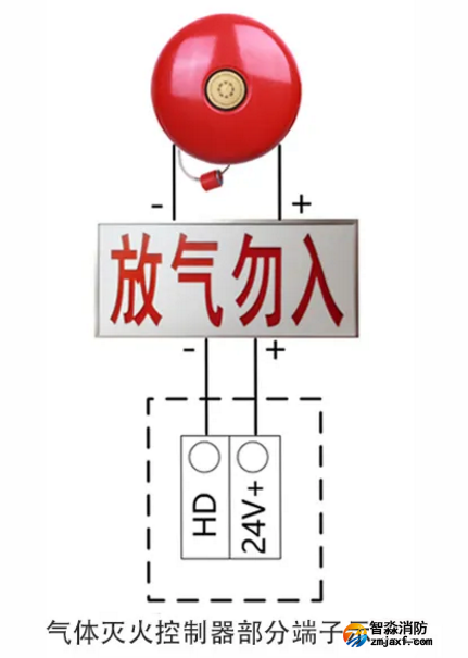 放气指示灯、警铃接线图